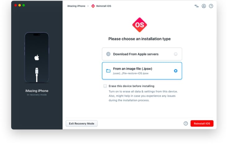 Re-install or Update iOS