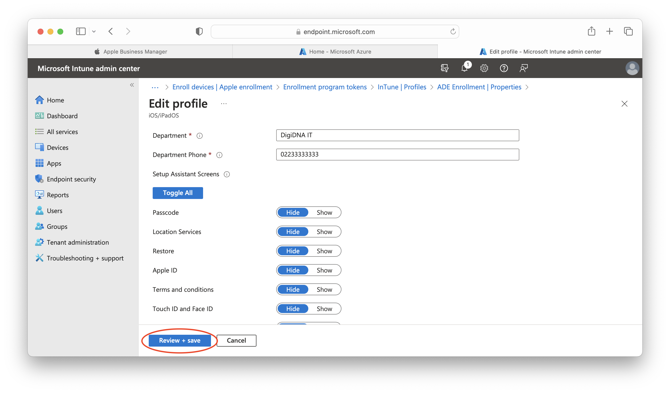 Intune Setup