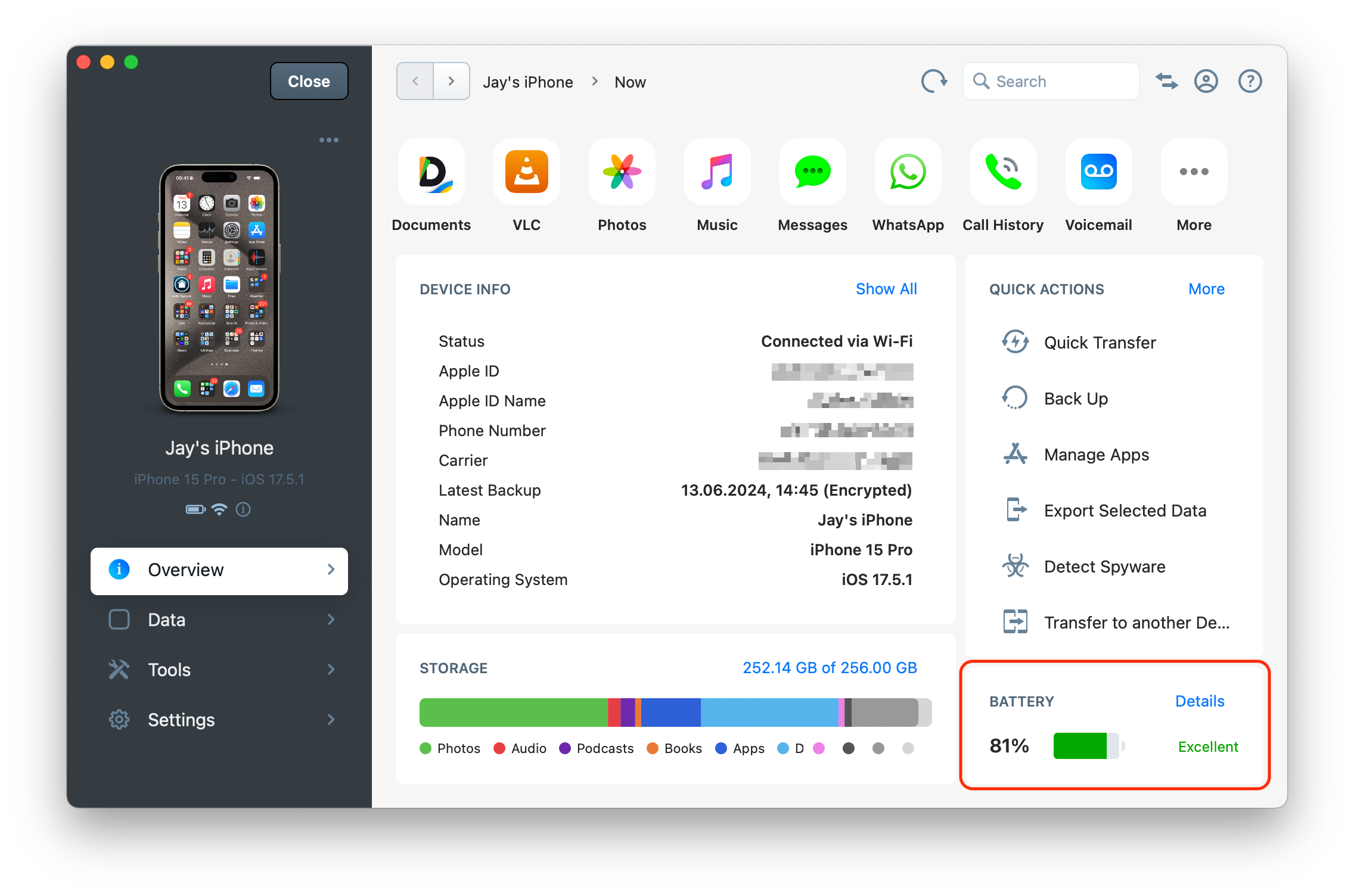 iMazing 3 Battery Health