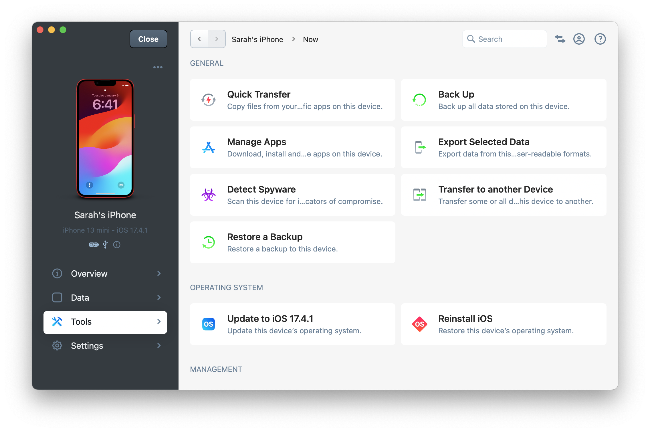 iMazing 3 Device Tools