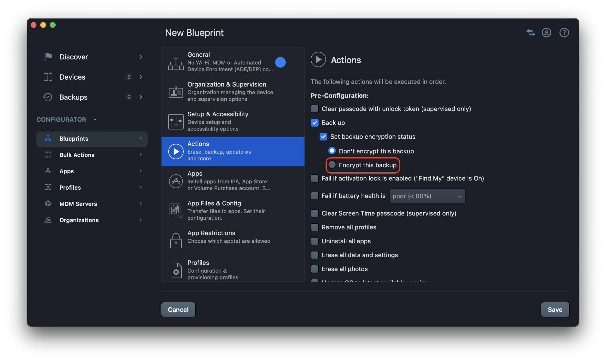 Backup options