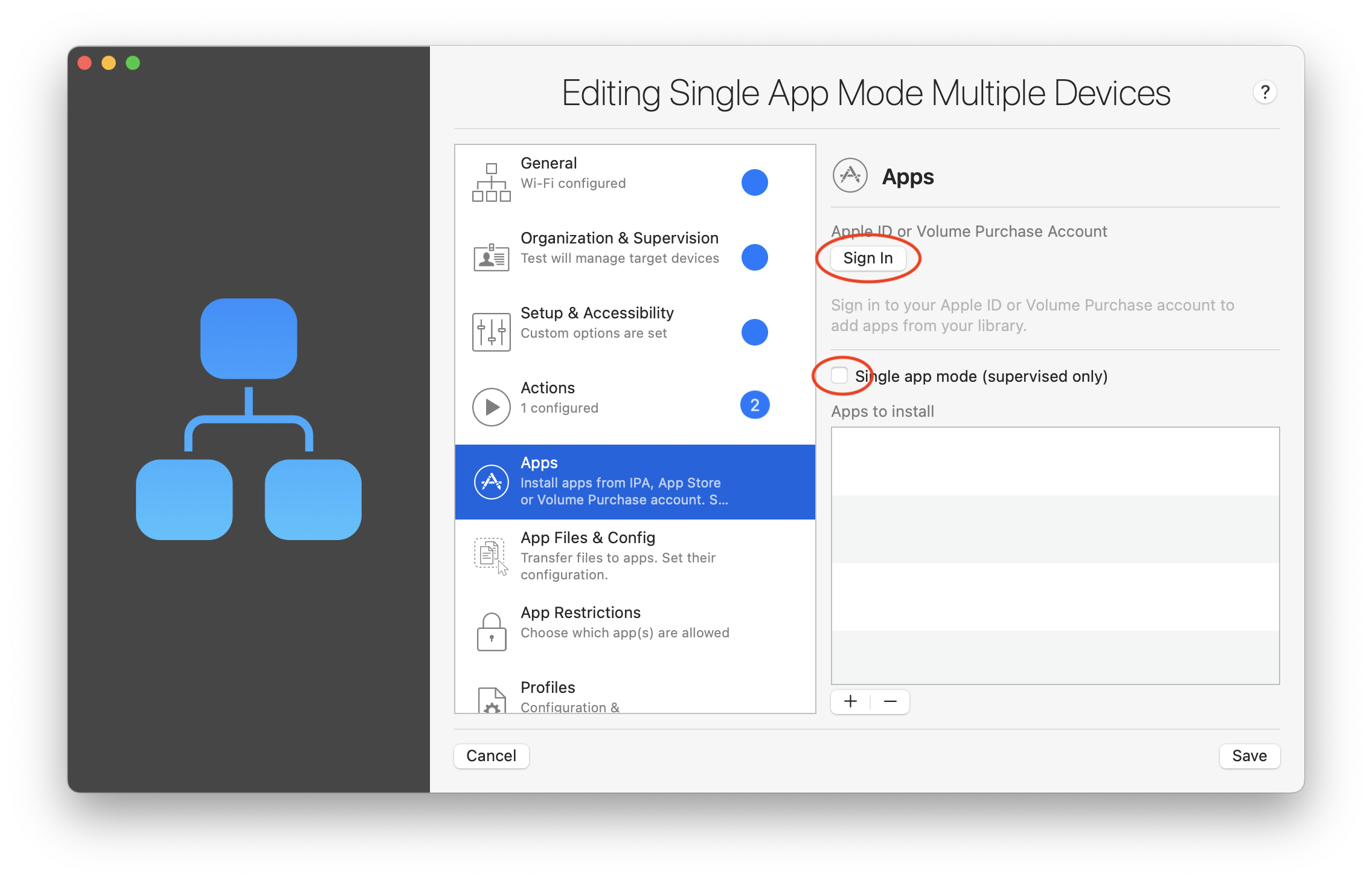 Manage apps